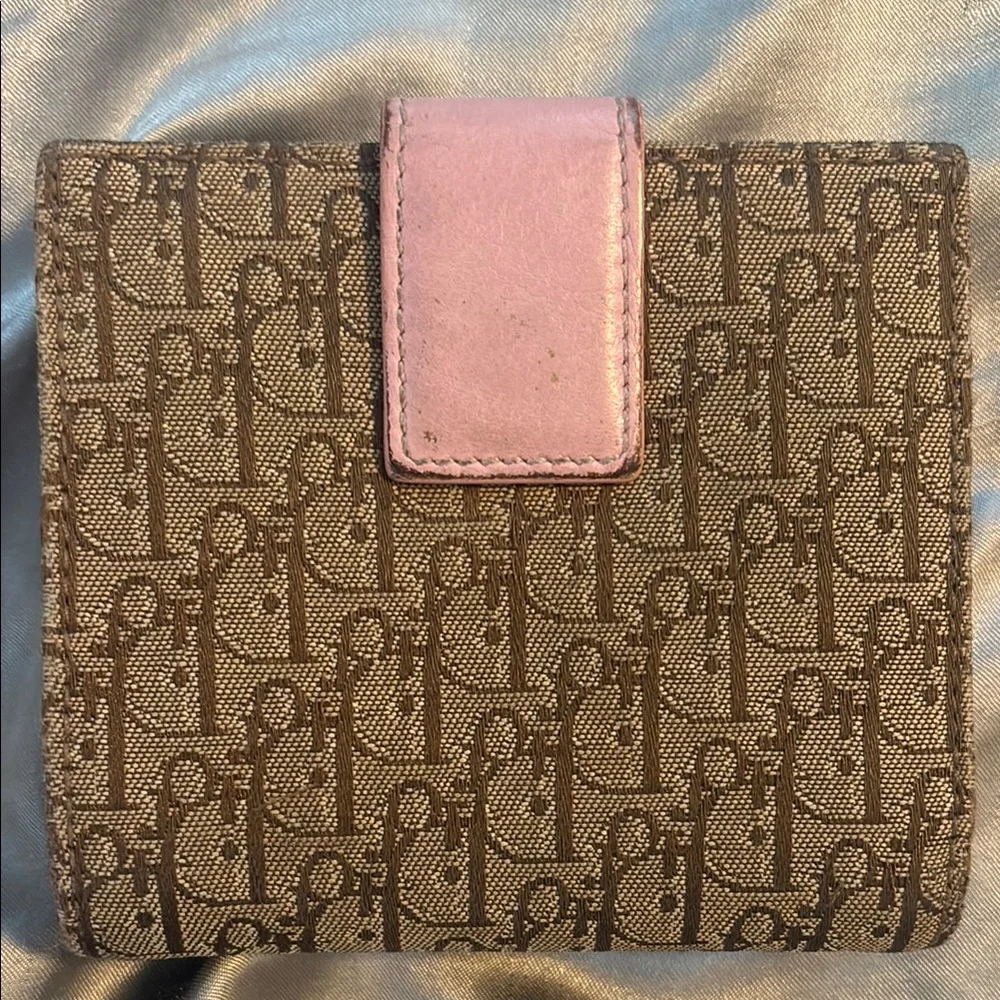 Dior Brown and Light Pink Compact Wallet